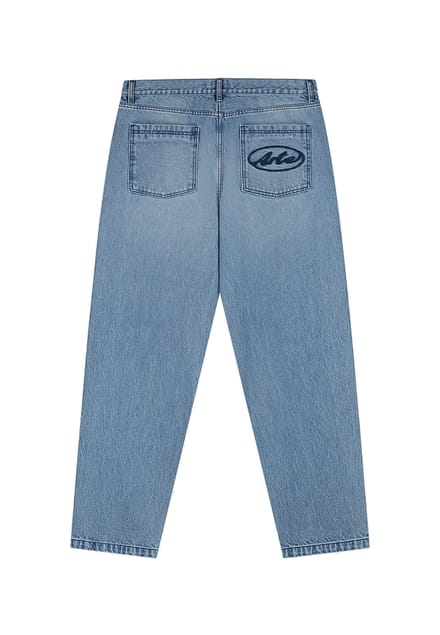 Jeans Man Cirkellogo zak Broek Denim Bleach