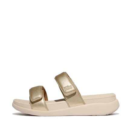 FitFlop F-Mode Go Adjustable Flatform Two-Bar Slides Vrouwen - Platino