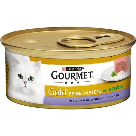 12x85g Gold Paté Lam & Sperziebonen Gourmet Kattenvoer