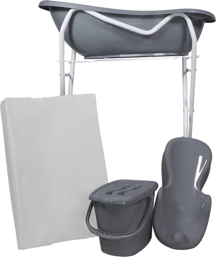 MamaLoes Grijs Badset Incl. Witte Badstandaard