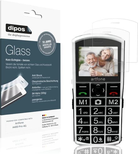 dipos – 2x Matte Pantserfolie geschikt voor Artfone A400 Pro 4G | 9H Screenprotector