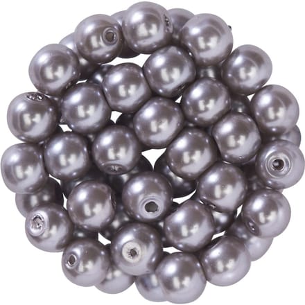 Glazen waskralen, Ø 6 mm, 55 stuks - Donkergrijs