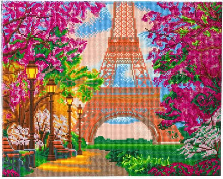 Diamond Painting Crystal Art Kit ® Paris in spring / Eifeltoren 40x50 cm, Full Painting