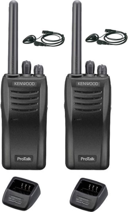 Set van 2 stuks Kenwood TK-3501 met D-shape oortje en tafelladers