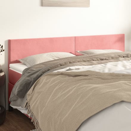 vidaXL - Hoofdborden - 200x5x78/88 - cm - fluweel - roze