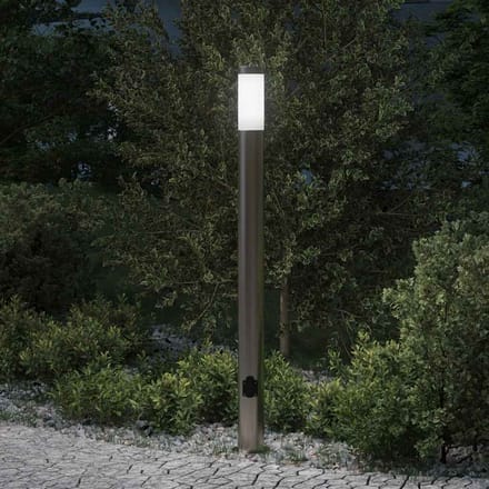 vidaXL Bolderarmatuur met stopcontact 110 cm RVS IP44
