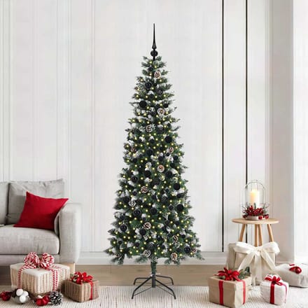 vidaXL - Kunstkerstboom - Groen - 210 - cm - PVC - en - Plastic - en - Staal