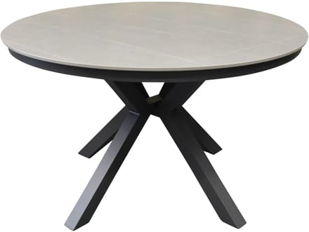 Samantha dining tuintafel 144xH75 cm rond antraciet keramisch blad