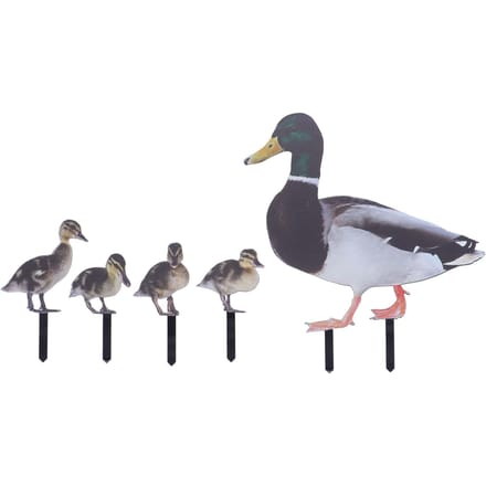 Eendentuinpalen Realistisch eendenfamiliebeeld Decoratieve acryl eendenfamilie tuinpalen Teken voor gray