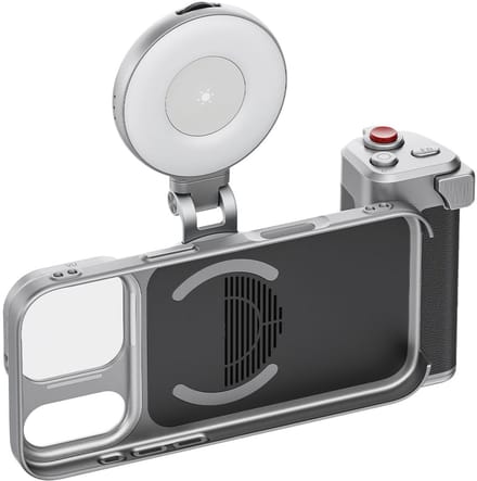 Telesin Master Grip voor iPhone 17 Pro - Creator Combo - Vlogging Kit met LED Licht & Microfoon - Bluetooth Afstandsbediening - Aluminium - Zwart