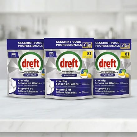 Dreft Platinum Lemon All-in One Vaatwastabletten – 243 Tabs (3x81) - Voordeelverpakking