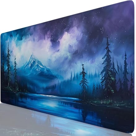 Grote Muismat - Bureauonderlegger - Gaming Kantoor - Gestikte Randen - 100x50cm - Abstract Paars
