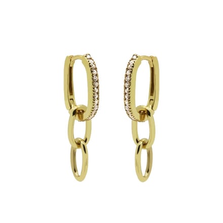Karma Oorringen oval hoop chains Zilver