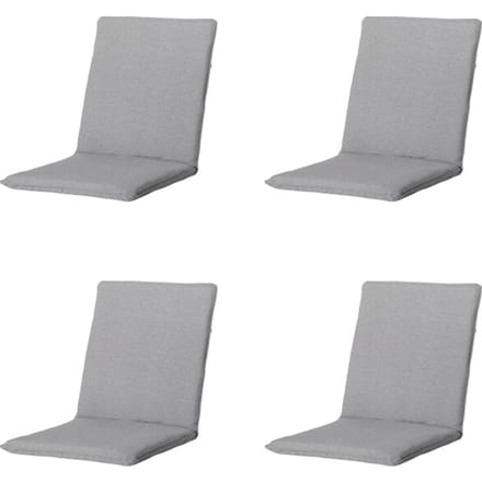 Madison - Stapelstoelkussen Napels grey - Ca. 97x49 cm - Set van 4