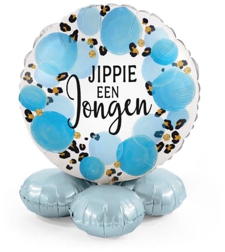 Jippie een jongen - Luipaard - Ballonnen set met standaard - Everloon