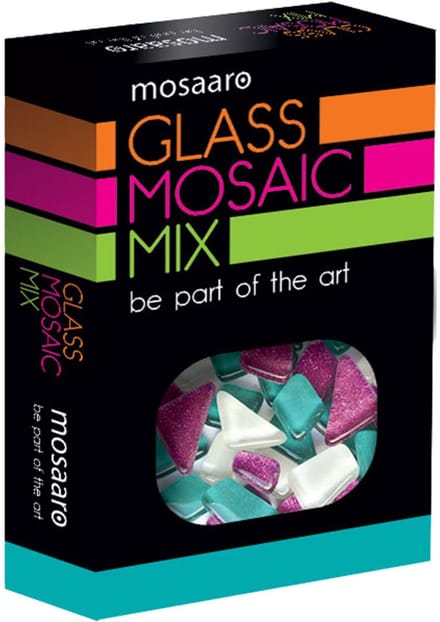 Mosaaro mozaïek speelgoedset mix wit turquoise glitter paars creatief.