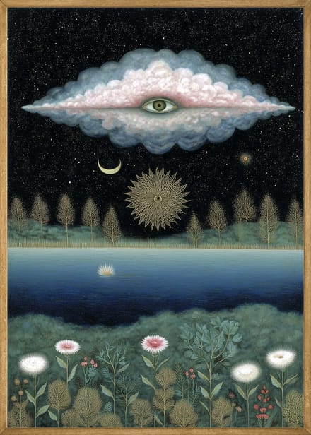 Sterrennacht aan de Oever Poster - 21x30 cm