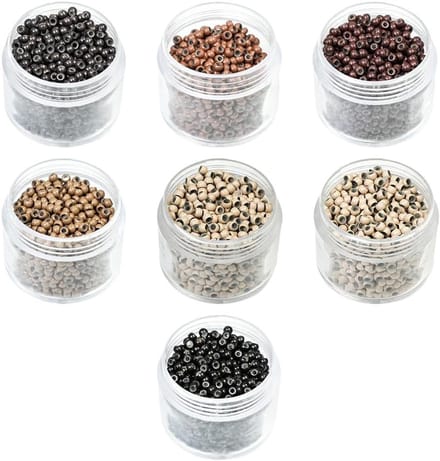 1000 Micro Ringen met Silicoon voor Haarextensions, Herbruikbare Nano Ringen, Veilig en Stevig, 3 mm (3# Donkerbruin)