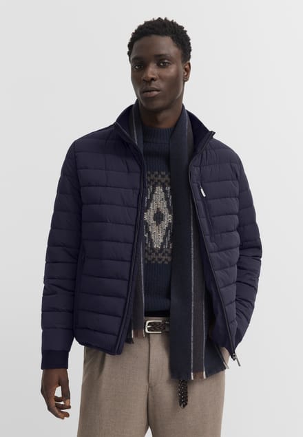 Bugatti Herren Blouson met stretch en gewatteerd effect, opstaande kraag