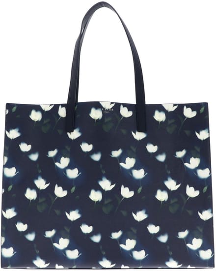 Ted Baker handtas schoudertas Tulipon Extra Large Tulip Print Icon Bag Navy donkerblauw