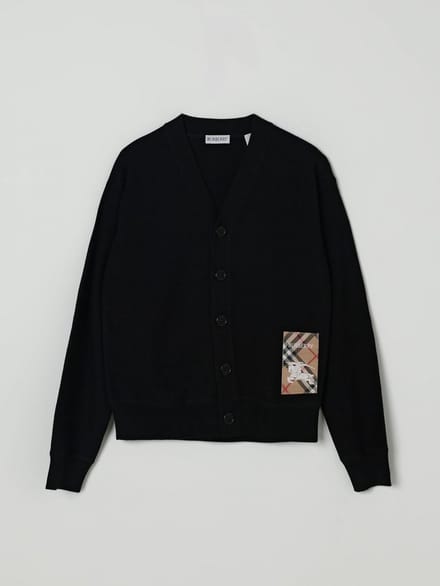 Burberry Junior Rome fijngebreid vest van wol - Zwart - Maat 128