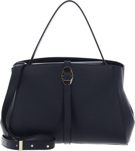 COCCINELLE Leren Handtas Schoudertas Chara Handbag Grained Leather Midnight Blue Donkerblauw
