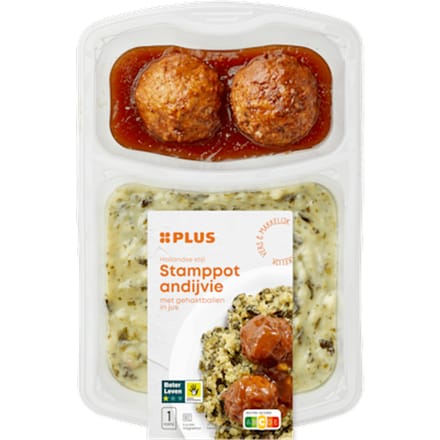 Andijvie stamppot gehaktb jus