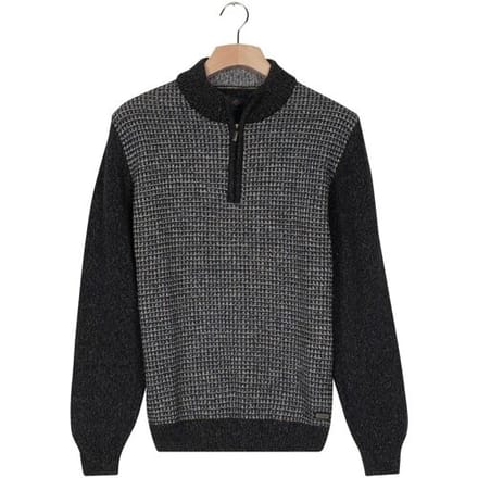 Baileys Trui Half Zip Single Knit Front Two Color Structure Navy / male