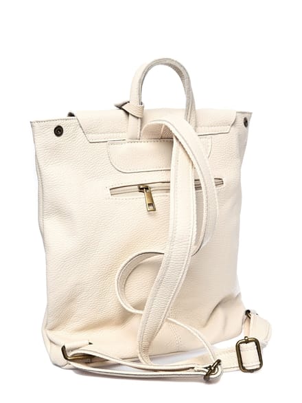Roberta M Beige Rundleer Tas