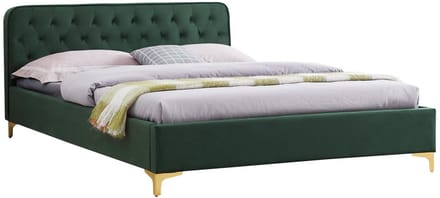 Gestoffeerd bed GLAMOUR 140x200 cm in barokstijl - groen