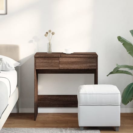 vidaXL - Kaptafel - met - spiegel - 73x46,5x120 - cm - bruin - eikenkleurig