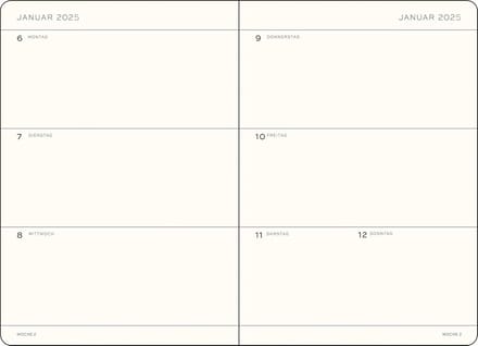 Weekkalender 2025 Medium A5 Hardcover - 18 Maanden Planner, Lijn, Port Red