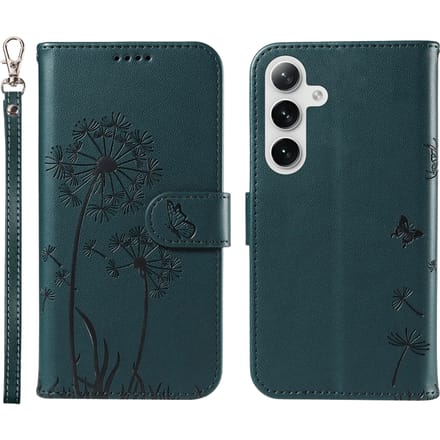 Comfycase Samsung S25 Plus / S24 Plus Dandelion Bookcase Hoesje Zwart