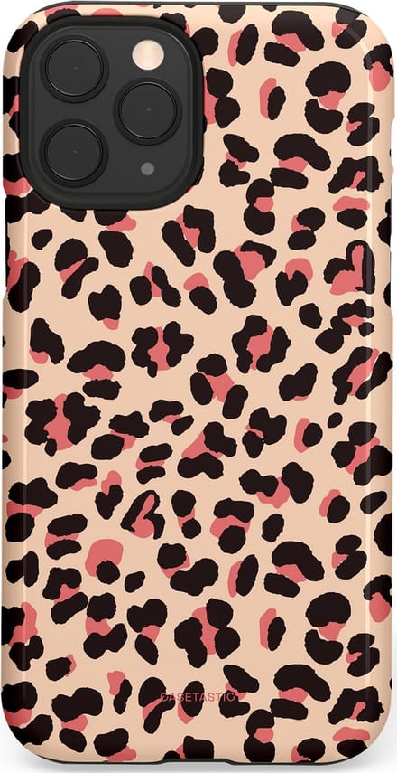 Casetastic hoesje geschikt voor Apple iPhone 11 Pro - Dubbellaagse bescherming - Pantermeid - Fashion Case - Zand Zwart Perzik Koraal