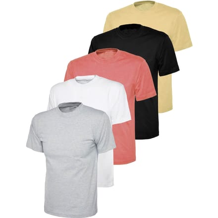 Kruze | Dames Crew Neck T-Shirts (5 Pack) - BLK/GRY/PNK/NUDE/WHT