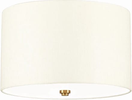 Designer's Lightbox LED Plafondlamp Fletcher Flush | 3X E27 Max 60W | Dimbaar | Aged Brass with Ivory Shade