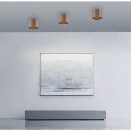 LED badkamer plafondlamp PURE Point, bronskleurig, Ø 11 cm, IP44