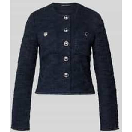 slim fit blazer in bouclé-look