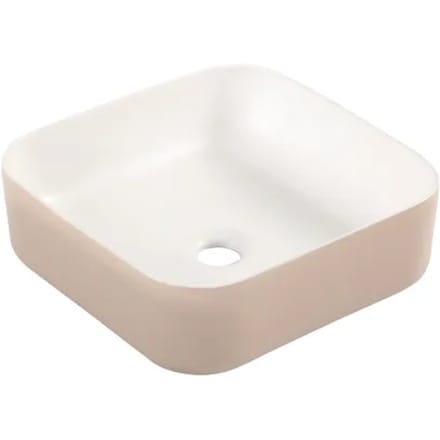 Differnz Waskom Nila - Keramiek - Vierkant - Beige/wit - 42x42x17cm