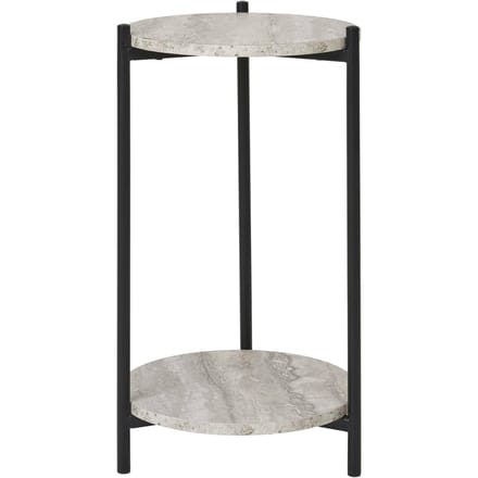 Leuven Bijzettafel Ø27cm beige travertin decor.