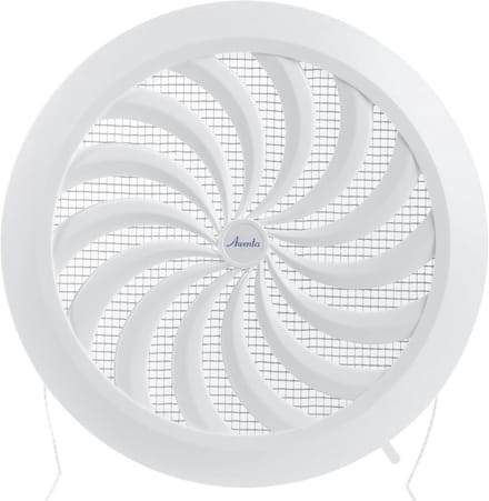 Ronde Ventilatieopening 15,2 cm met Muggennet en Rolluik - Wit