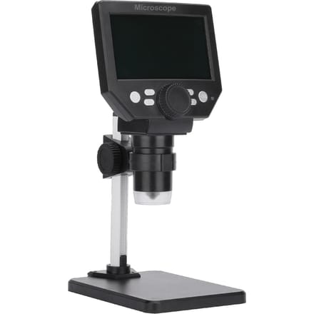 G1000 digitale elektronenmicroscoop 4,3 inch groot basis LCD-scherm 8MP 1-1000X continu Aluminum plastic bracket zwart