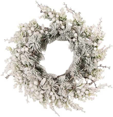 Clayre & Eef Kerstkrans Ø 50 cm Groen Wit Kunststof