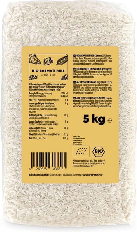 KoRo | Bio witte basmatirijst 5 kg