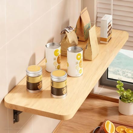 Opvouwbaar Wandbureau - Klaptafel Muur - Ruimte Besparen - Stevige Stalen Beugels - 60x30cm - Hout