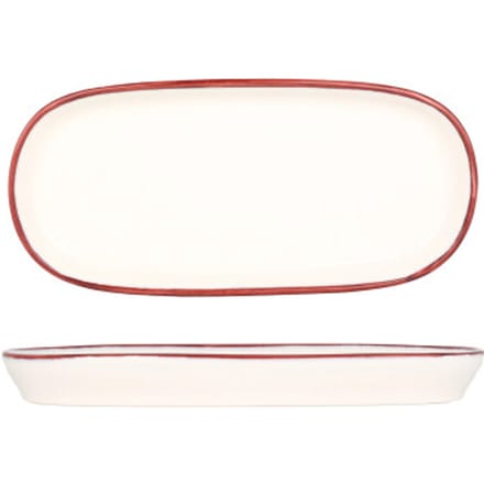 Bonna Serveerschaal - Linea Burgundy - Porselein - 18 cm - set van 2