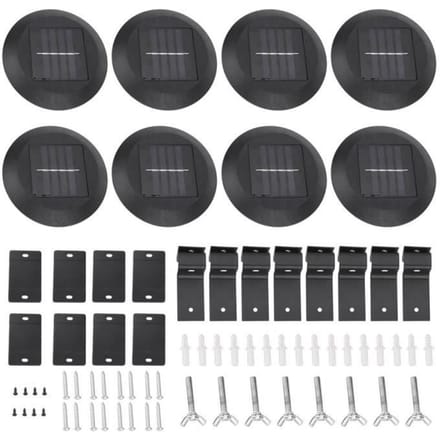 Lampe de clôture solaire - AYNEFY - 9LED - Imperméable - Écologique - Installation facile