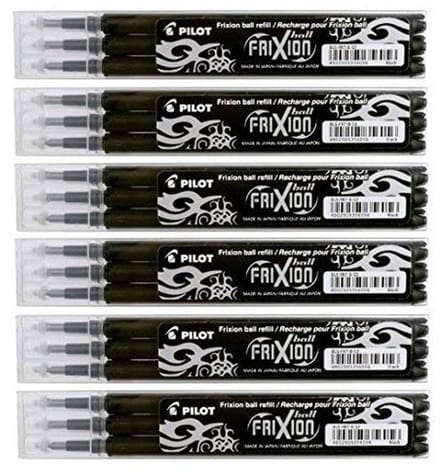Erasable Rollerball Pen Replacement Refills - 6 Pack with 18 Refills