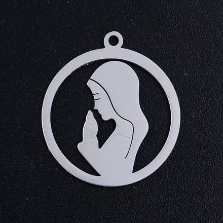 Ketting met hanger Maria zilverkleur