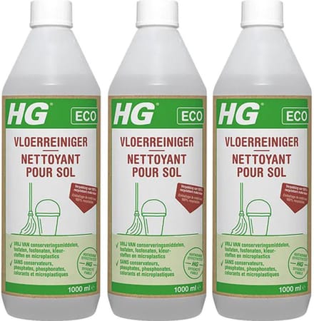 HG eco vloerreiniger + Gratis KD spons - 3 stuks